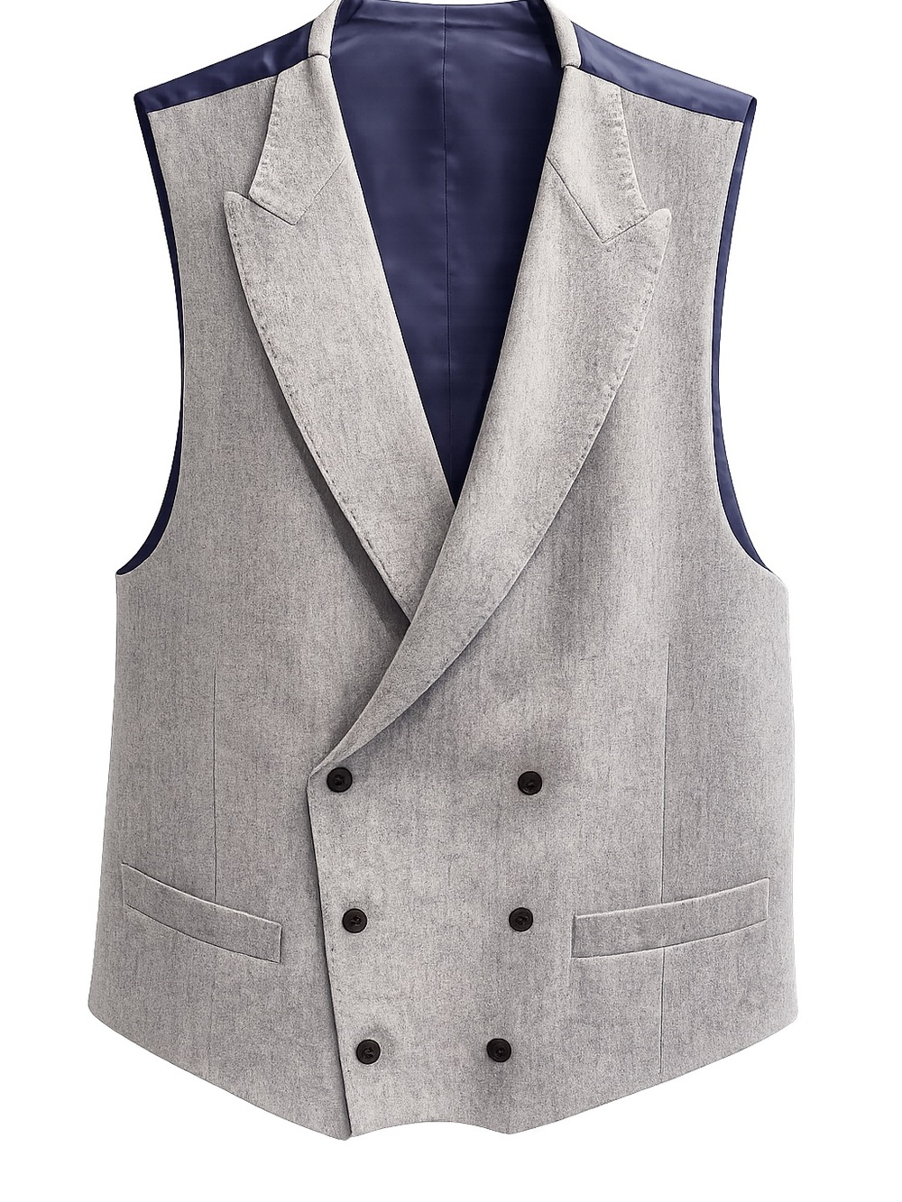 SuitSuppy Double-Breasted Light Gray Men's Vest fits size 38R suit